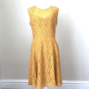 NWT BCBG KHLOE LACE COCKTAIL DRESS YELLOW